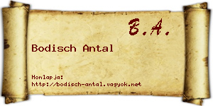 Bodisch Antal névjegykártya